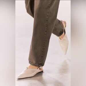 Zara Beige Pointed Flats